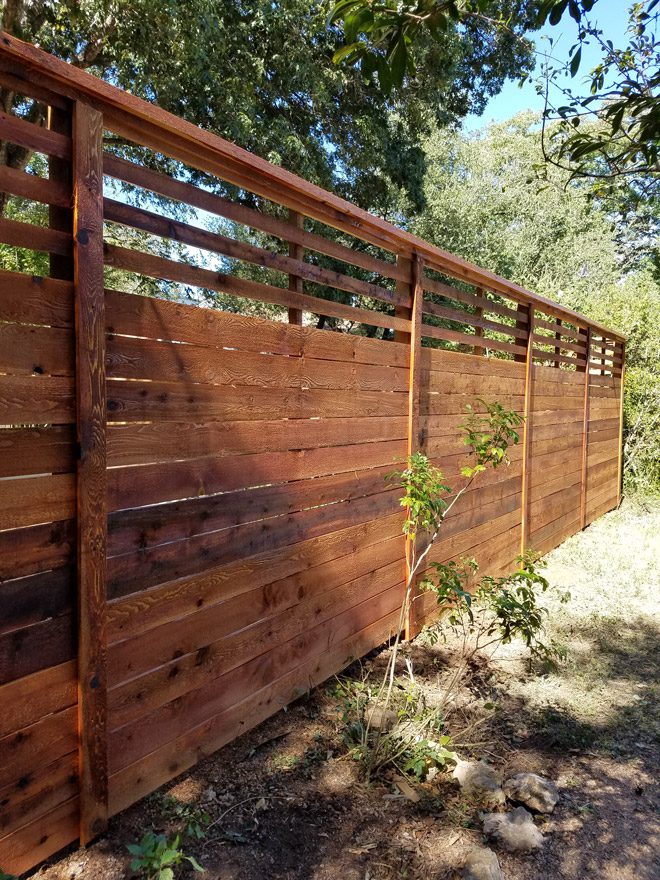 Custom Wood Fence Austin TX Horizontal Cedar & Picket