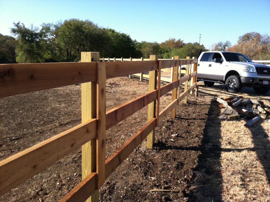 Horse rail fence