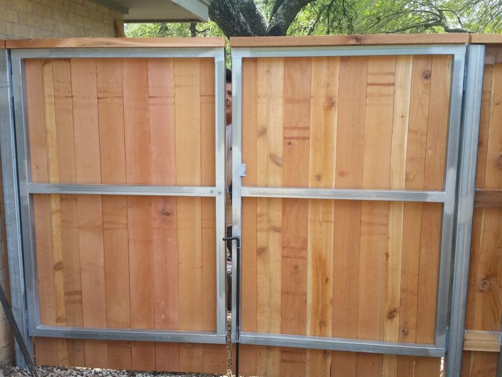 Custom metal framed double gate