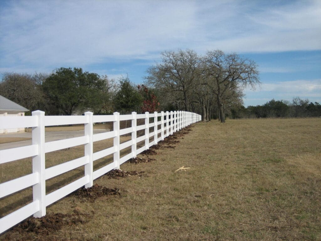 White Vinyl Horse Rail Fence