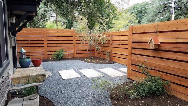 custom fence cedar horiztonal shadowbox