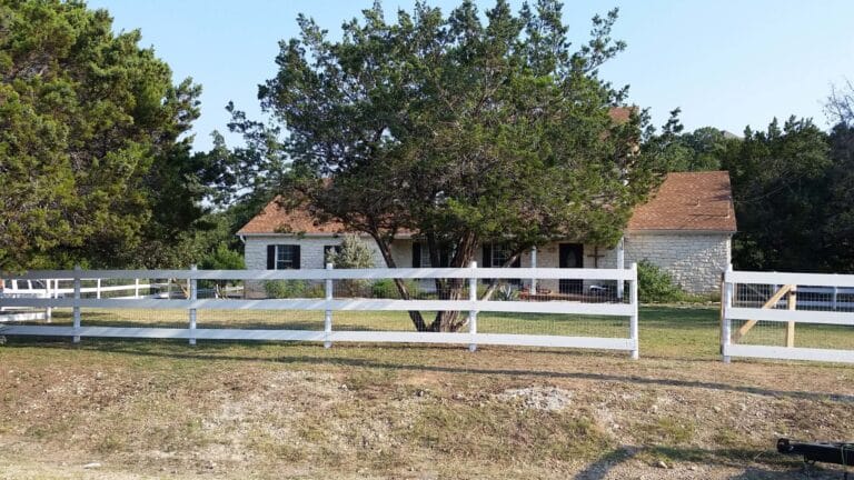 Horse rail fence - Painted White with wire attached