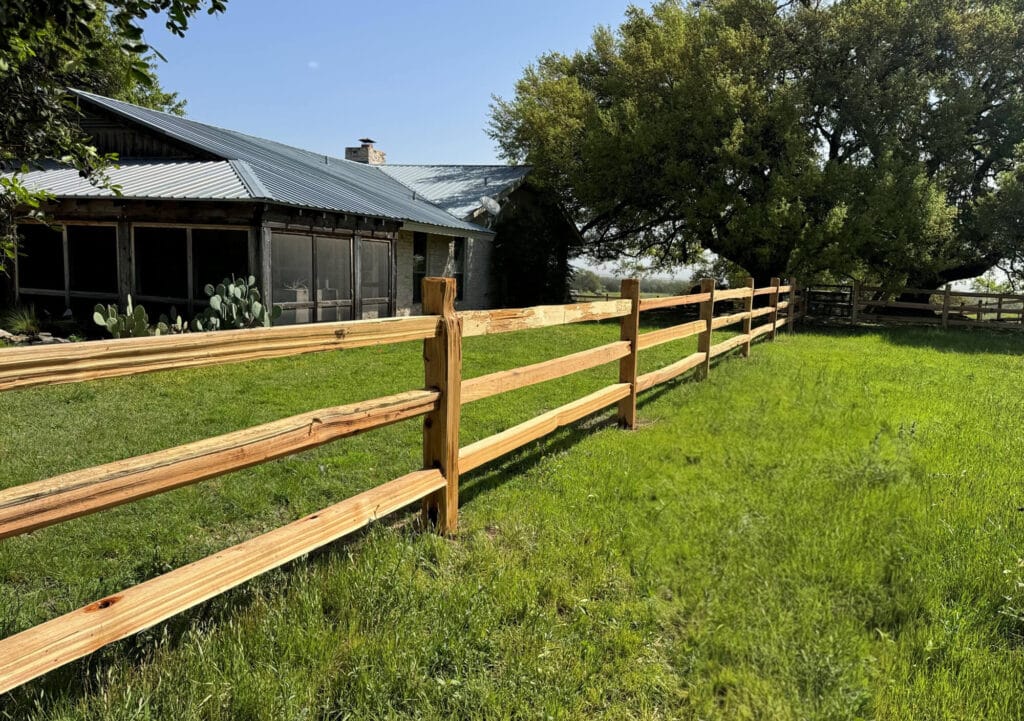 Jumbo Western Red Cedar split-rail fence.