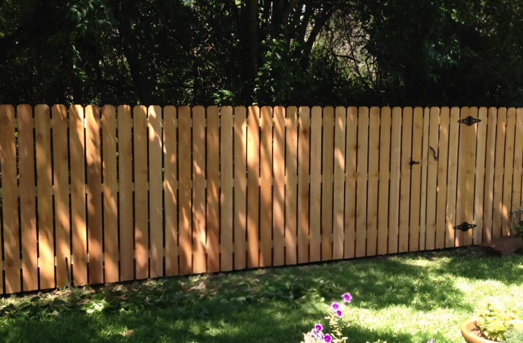 Semi-private cedar fence with narrow gaps for enhanced privacy