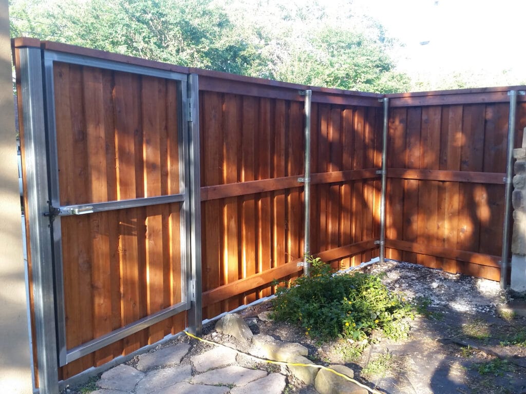 Heavy-duty Western Red Cedar fence built with reinforced framing