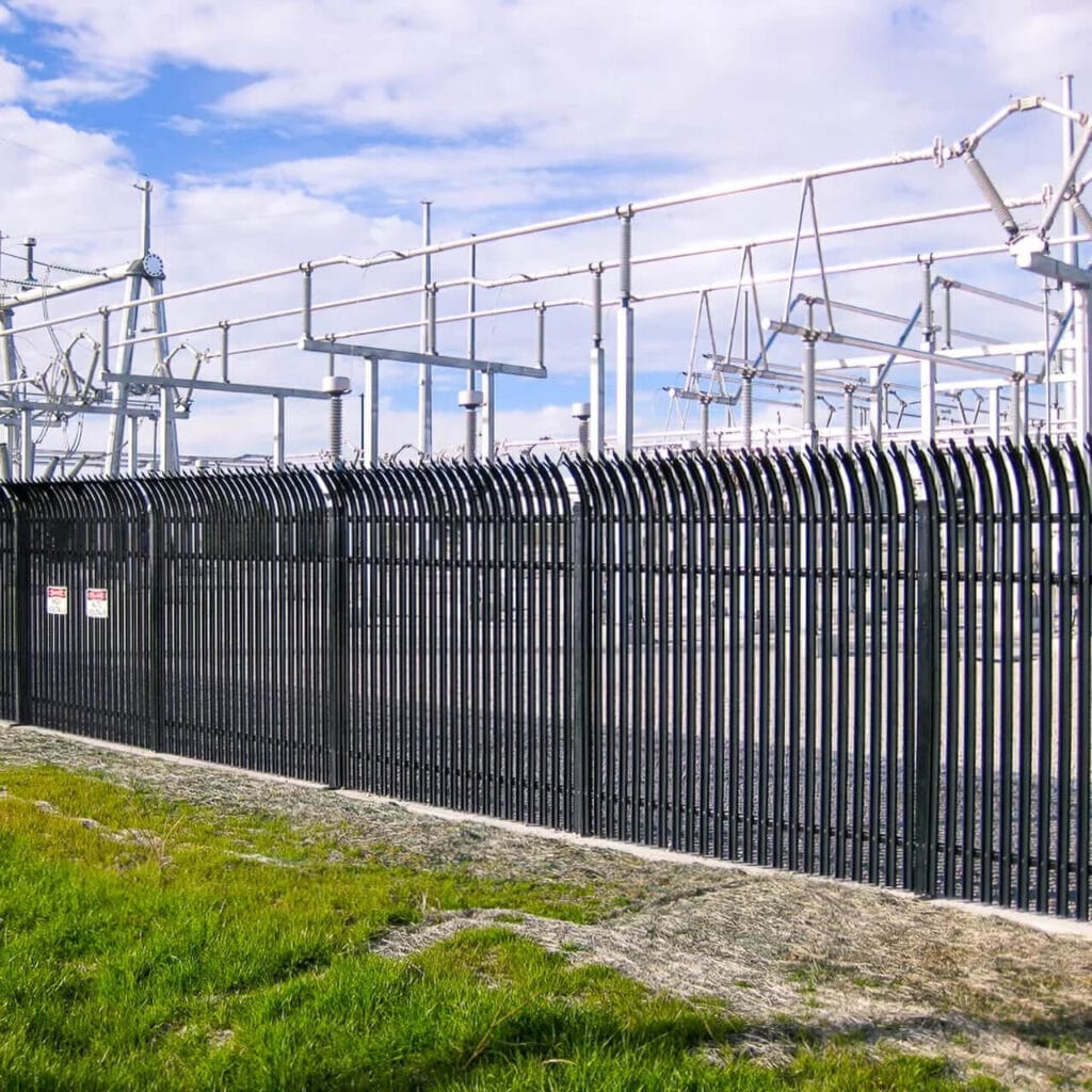 Commercial Impasse steel fencing with tight picket spacing for advanced security barrier.