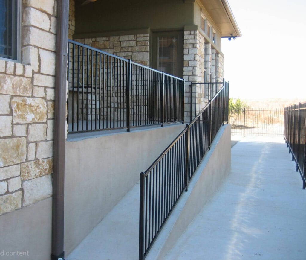 ADA-compliant iron ramp railing with safe, attractive design